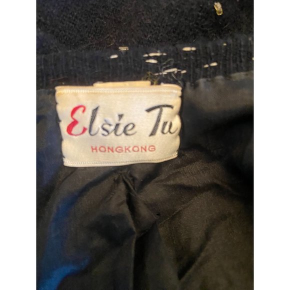 Elsie Tu 100% Cashmere Black Beaded Silk Lined Beautiful Sweater - Picture 3 of 5